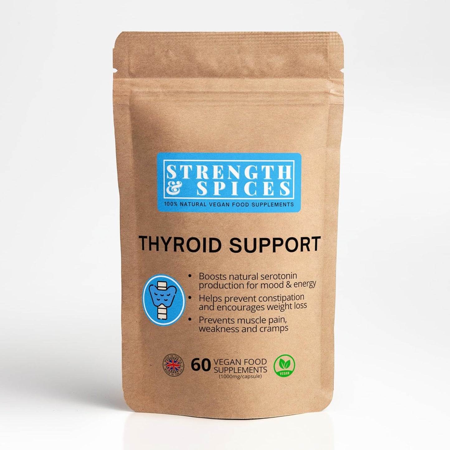 Strength & Spices - Thyroid Support Supplement 1000mg, 60 Capsules