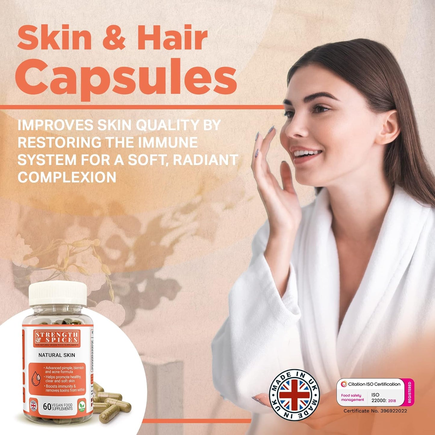 Strength & Spices - Natural Skin Care Supplement 1000mg, 60 Capsules