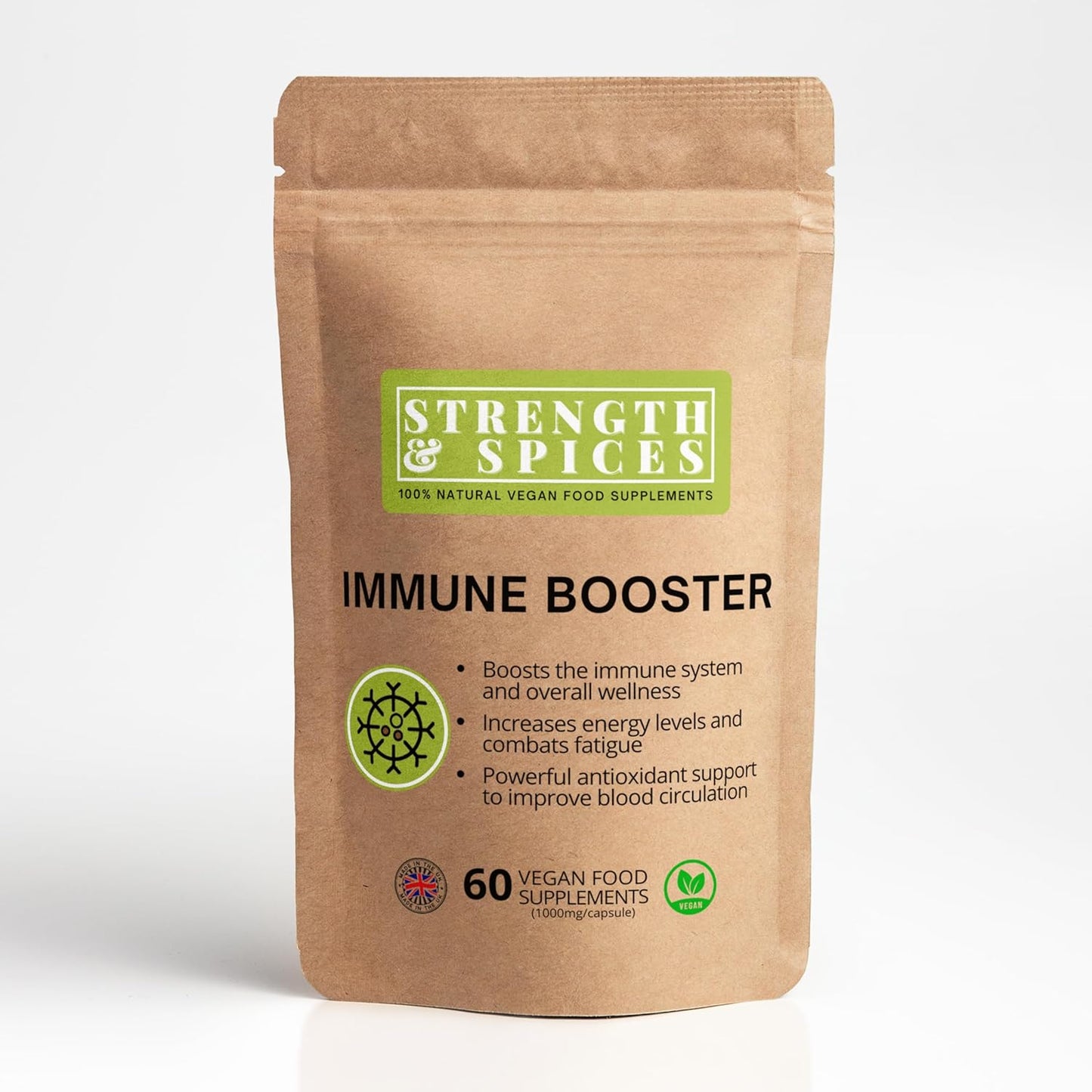 Strength & Spices - Immune System Booster Supplement 1000mg, 60 Capsules