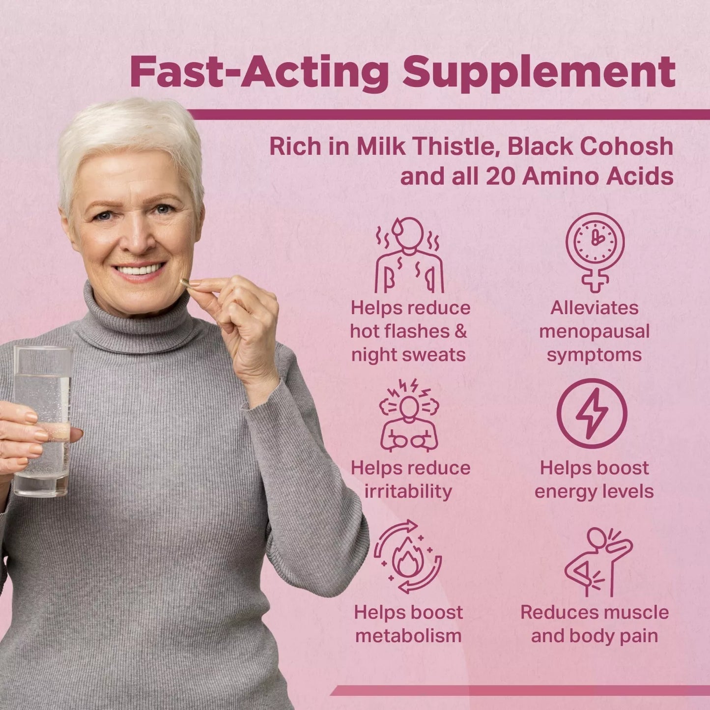 Strength & Spices - Menopause Support Supplement 1000mg, 60 Capsules