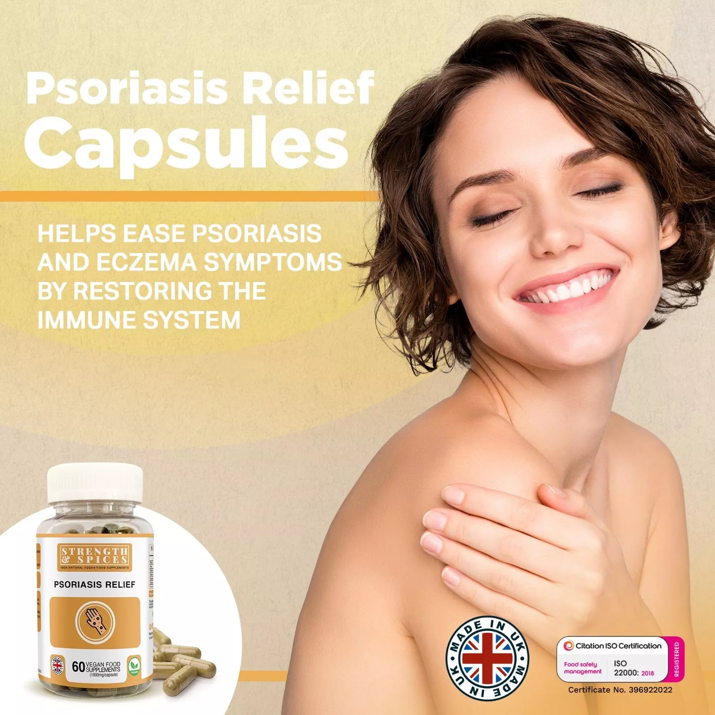 Strength & Spices - Psoriasis Relief Skin Care Supplement 1000mg, 60 Capsules