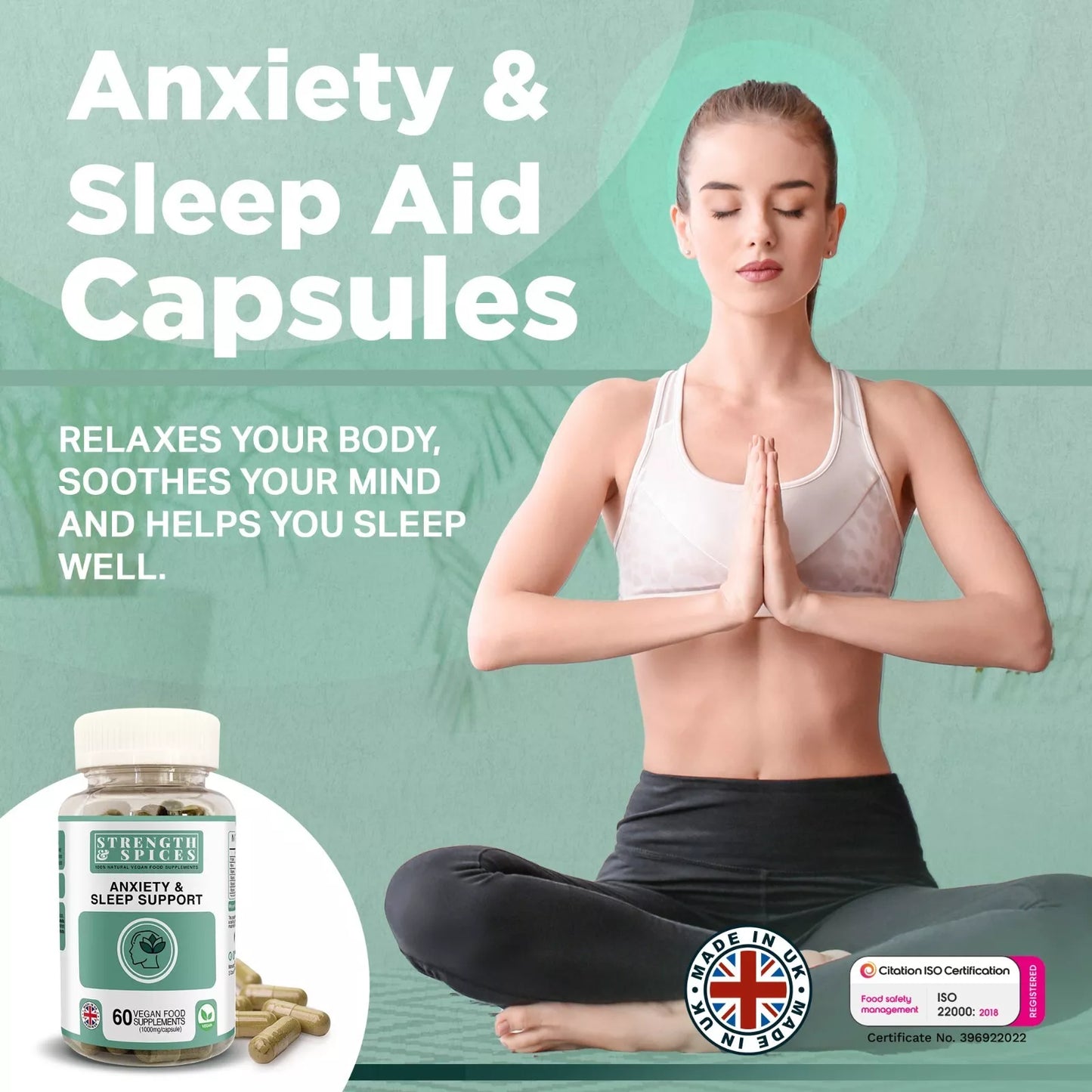 Strength & Spices - Anxiety & Sleep Support Supplement 1000mg, 60 Capsules