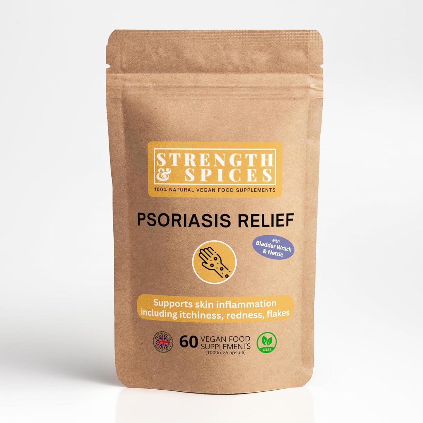 Strength & Spices - Psoriasis Relief Skin Care Supplement 1000mg, 60 Capsules