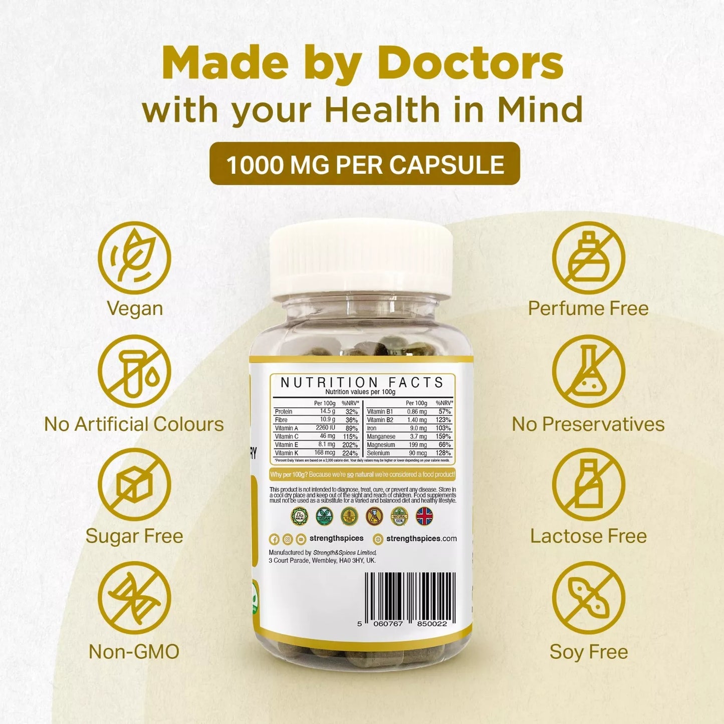 Strength & Spices - Anti Inflammatory Supplement 1000mg, 60 Capsules