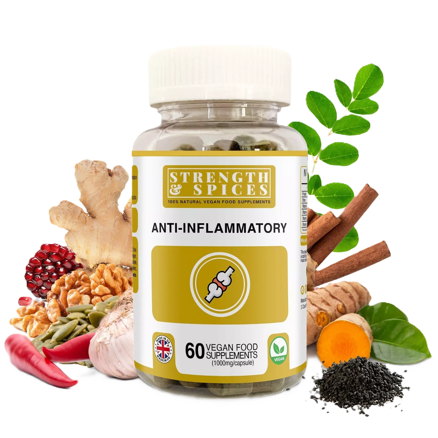 Strength & Spices - Anti Inflammatory Supplement 1000mg, 60 Capsules