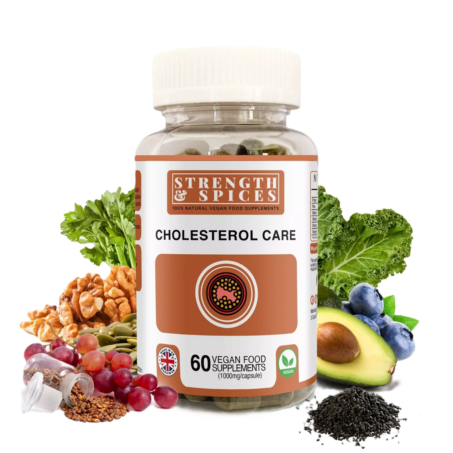 Strength & Spices - Cholesterol Care Supplement 1000mg, 60 Capsules